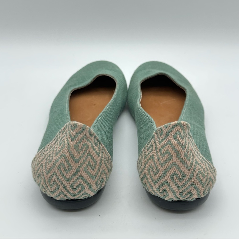 Root Collective Mint Green Fabric Women's Flats with Leather Lining - Picture 3 of 11